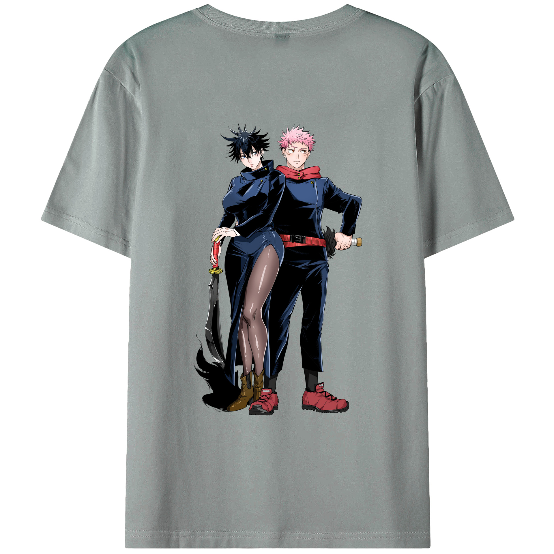（画像用） 呪術廻戦 Jujutsu Kaisen 綿100％ メンズ半袖Tシャツ（バックプリント） 通気性